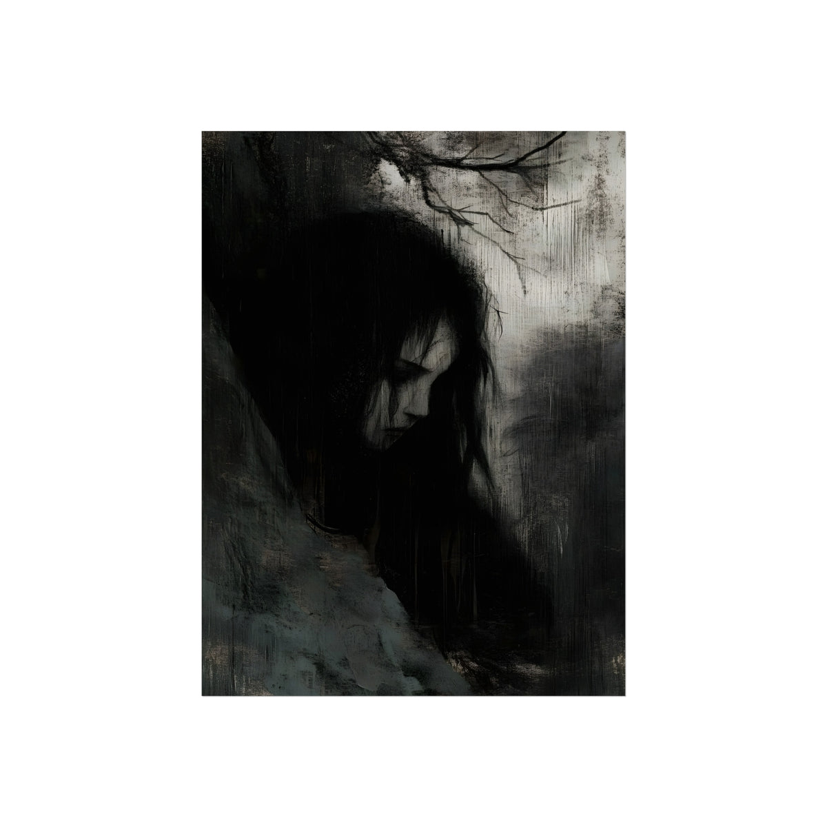 Branches Behind Her, art print, view 3