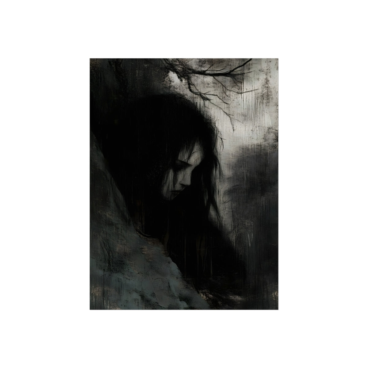 Branches Behind Her, art print, view 4