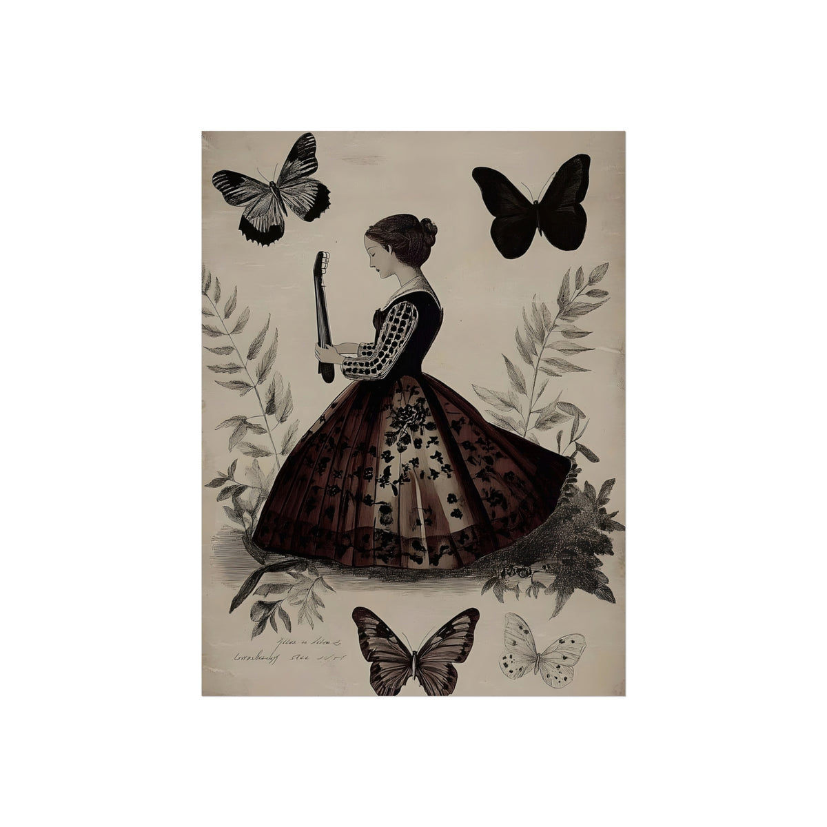 Butterflies & Strings, fine art paper print, view 3