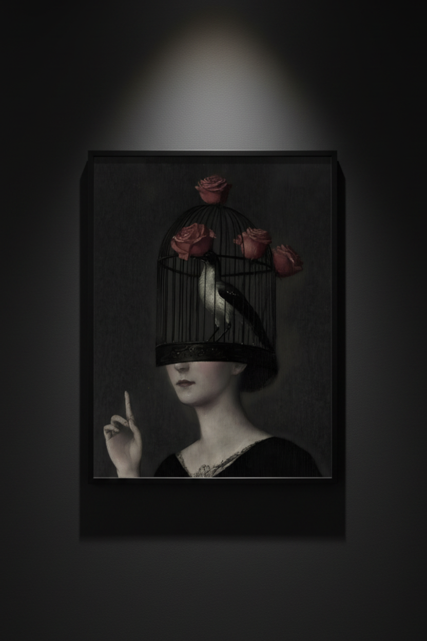 Caged in Bloom, art print