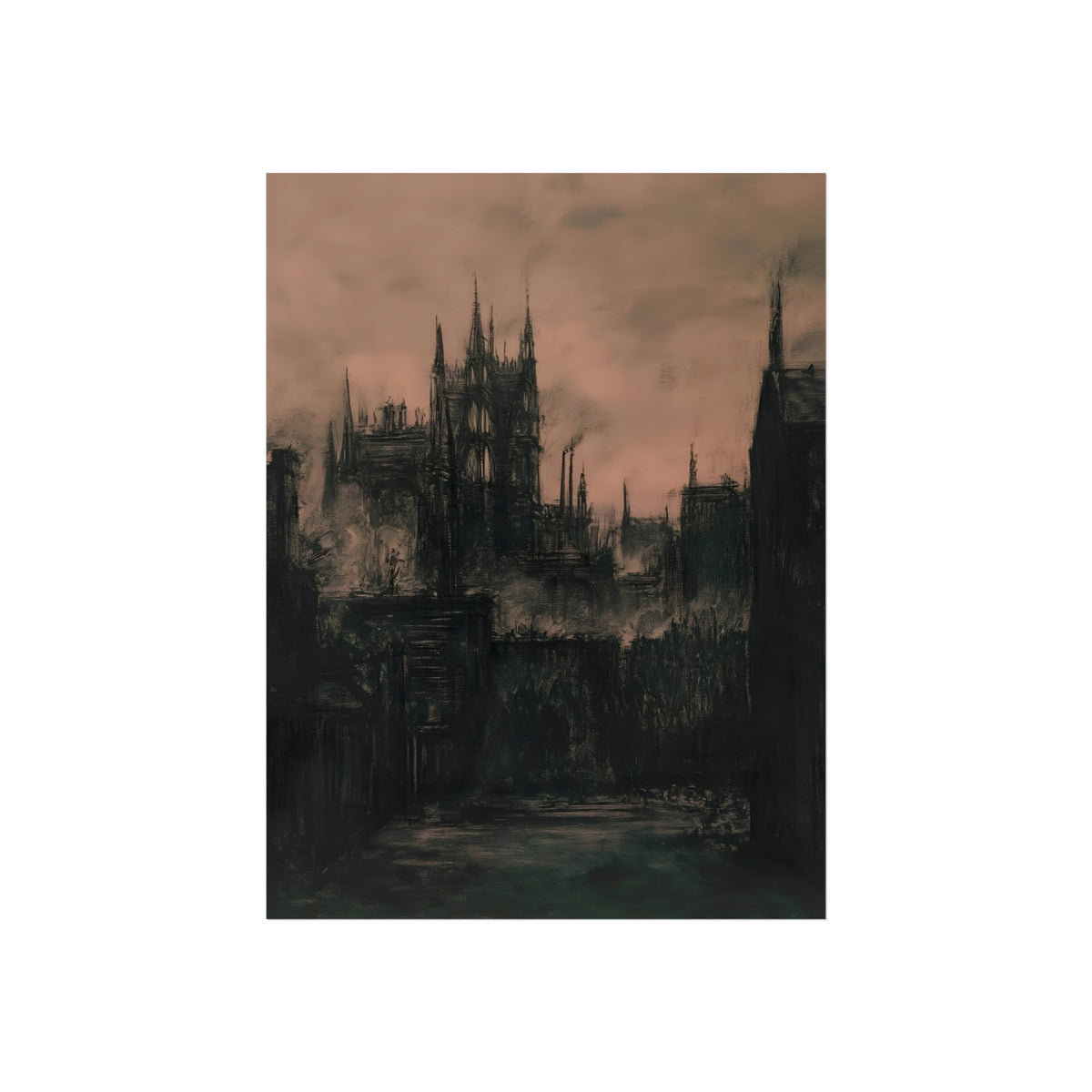 Cathedral Under a Dusty Sky, art print, view 4