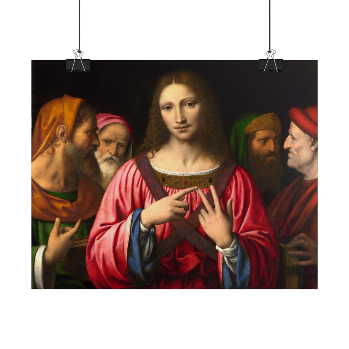 Christ Among the Doctors by Bernardino Luini fine art poster reproduction