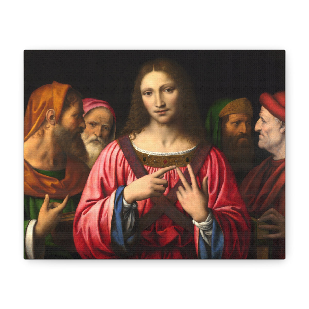Christ Among the Doctors by Bernardino Luini stretched canvas print
