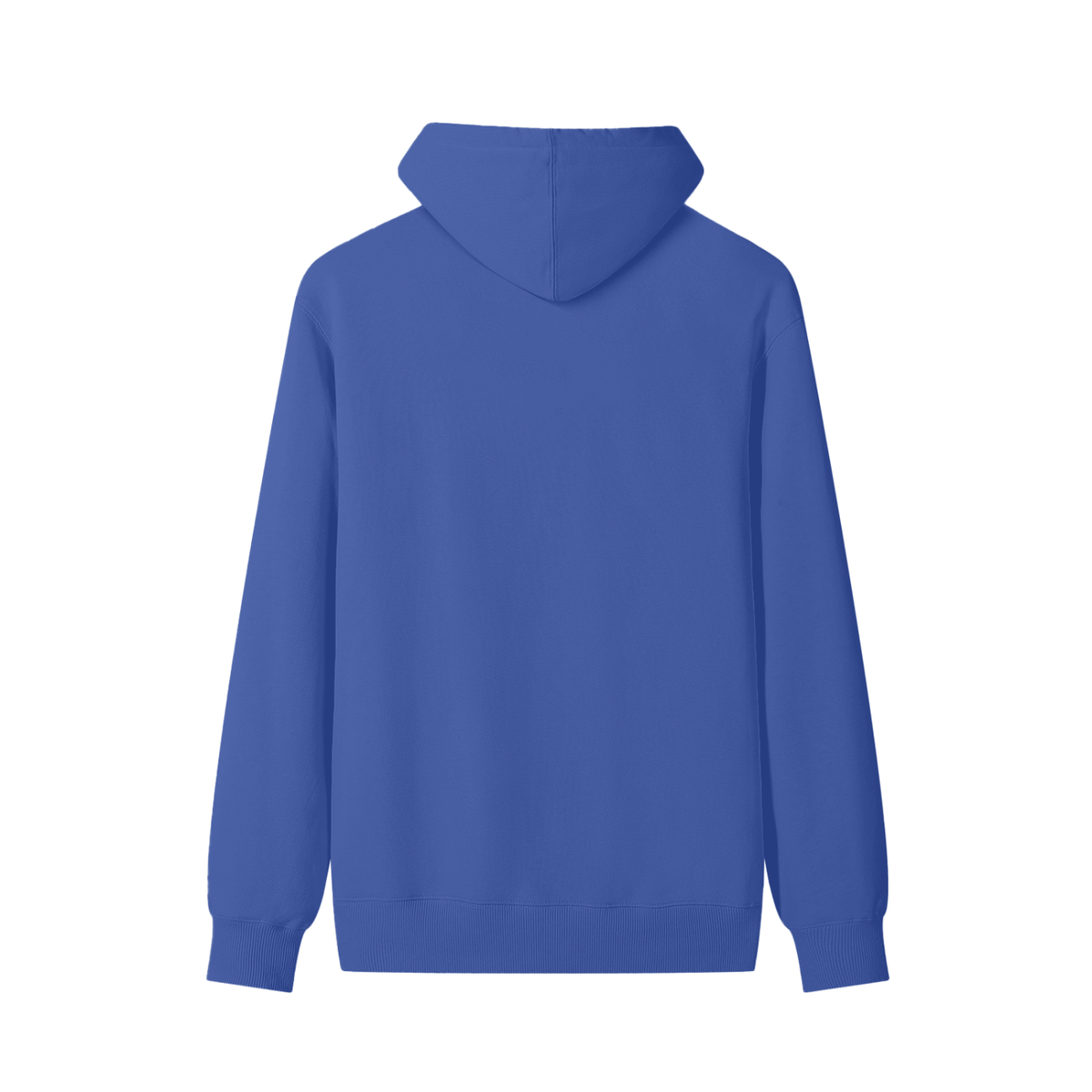 Classic Unisex Cotton Hoodie in klein blue, alternate angle