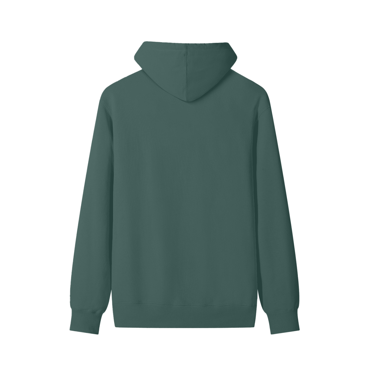 Classic Unisex Cotton Hoodie in olive green, alternate angle