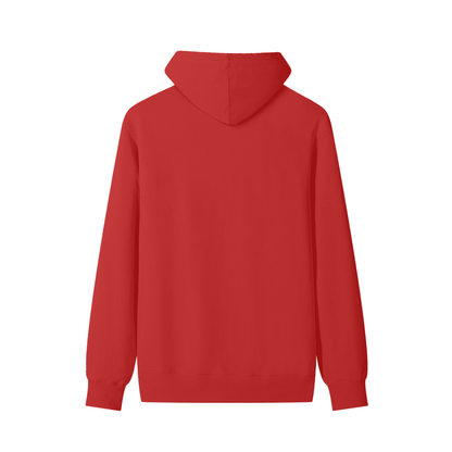 Classic Unisex Cotton Hoodie in red, alternate angle