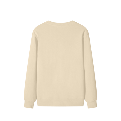 Classic Unisex Cotton Sweatshirt in apricot, alternate angle