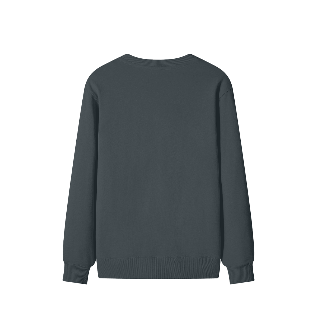 Classic Unisex Cotton Sweatshirt in dark grey, alternate angle