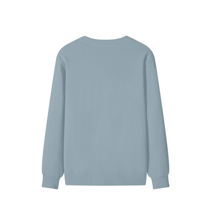 Classic Unisex Cotton Sweatshirt in haze blue, alternate angle