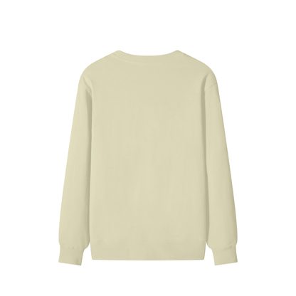 Classic Unisex Cotton Sweatshirt in khaki, alternate angle