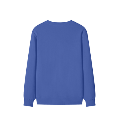 Classic Unisex Cotton Sweatshirt in klein blue, alternate angle