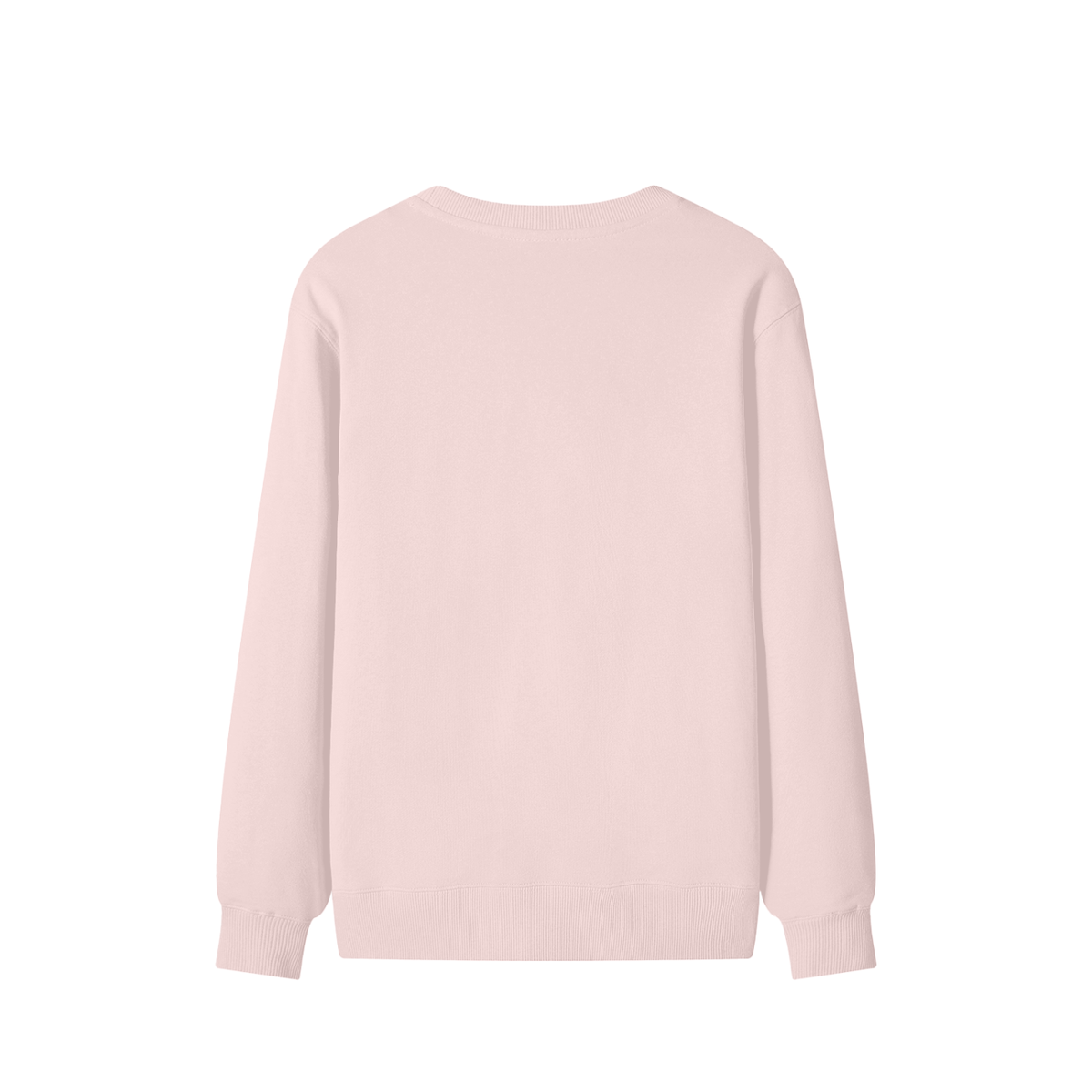 Classic Unisex Cotton Sweatshirt in light pink, alternate angle