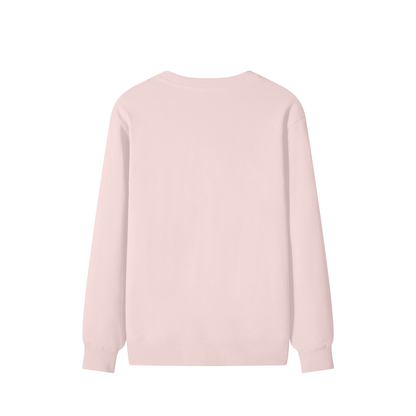 Classic Unisex Cotton Sweatshirt in light pink, alternate angle