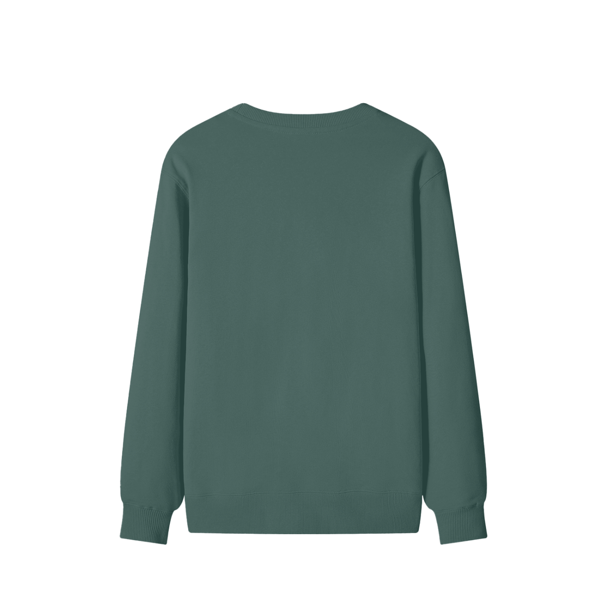 Classic Unisex Cotton Sweatshirt in olive green, alternate angle