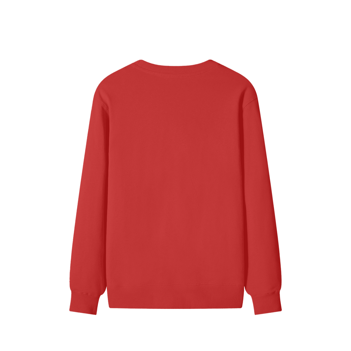 Classic Unisex Cotton Sweatshirt in red, alternate angle