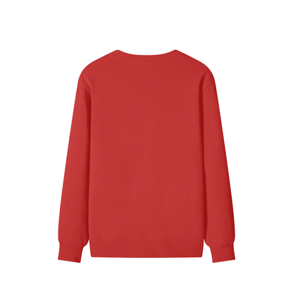 Classic Unisex Cotton Sweatshirt in red, alternate angle