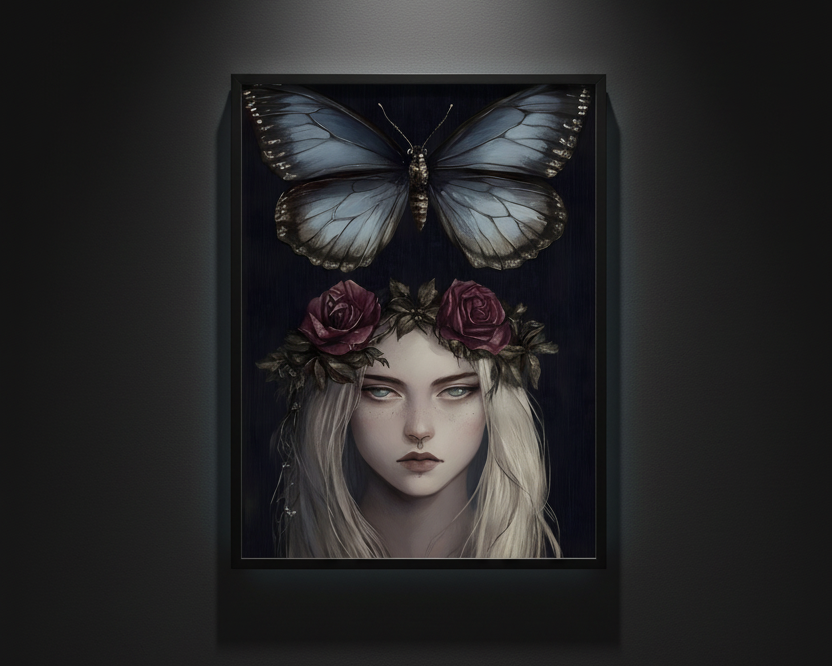Crowned in Crimson, art print
