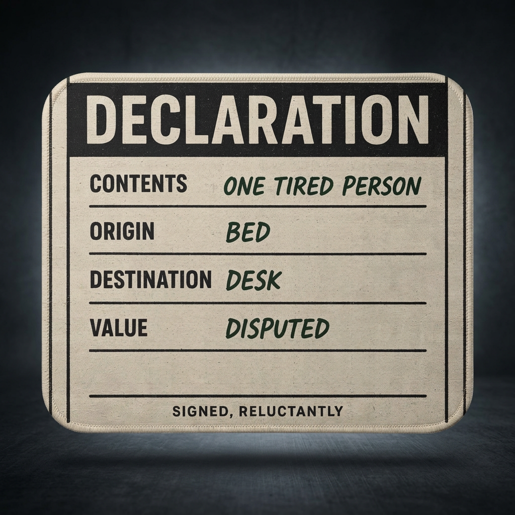Funny Declaration Mouse Pad – One Tired Person Office Desk Decor