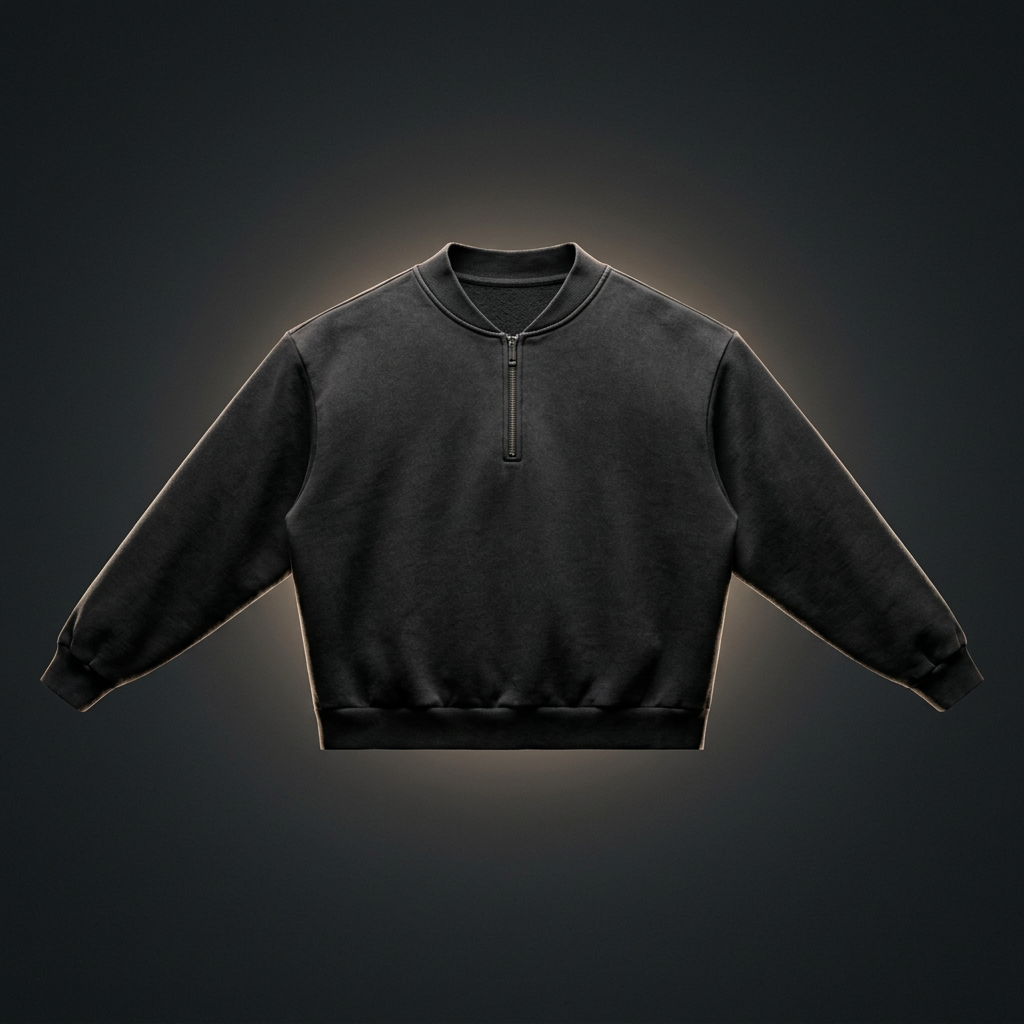 Unisex Vintage Wash Fleece Quarter Zip Sweatshirt