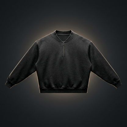 Unisex Vintage Wash Fleece Quarter Zip Sweatshirt