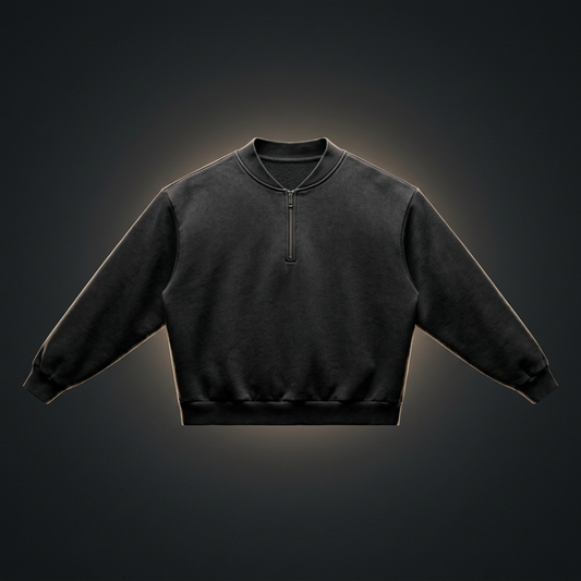 Unisex Vintage Wash Fleece Quarter Zip Sweatshirt