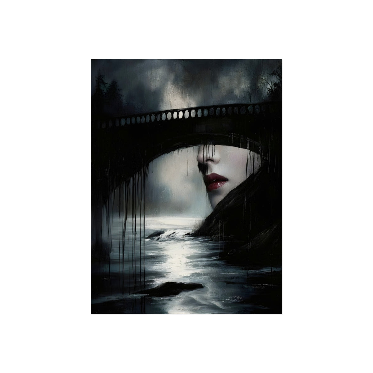 Faces Beneath the Bridge, art print, view 2