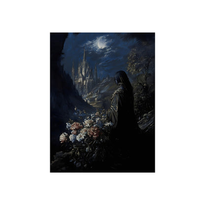 Flowers Beneath the Moonlit Spire, art print, view 3