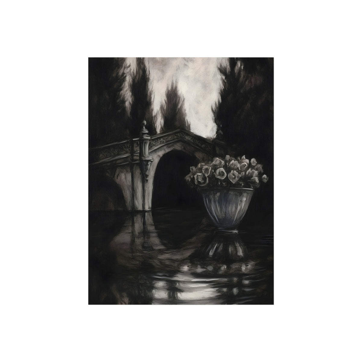 Flowers by the Old Bridge, art print, view 3