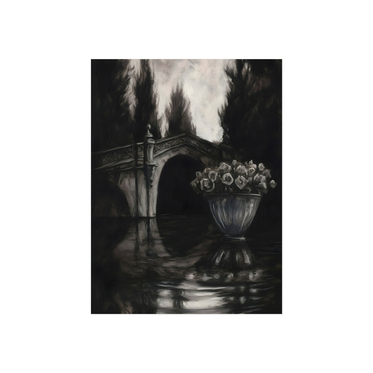 Flowers by the Old Bridge, art print, view 4