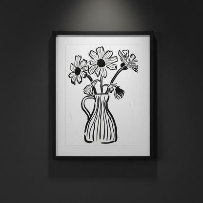 Flowers in a Single Line, art print