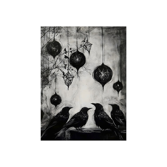 Four Ravens Under Glass, art print, view 2