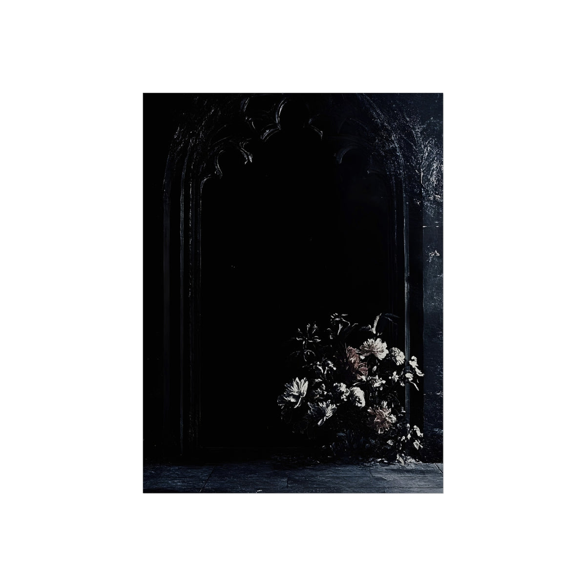 Funeral Bloom dark gothic flowers fine art poster