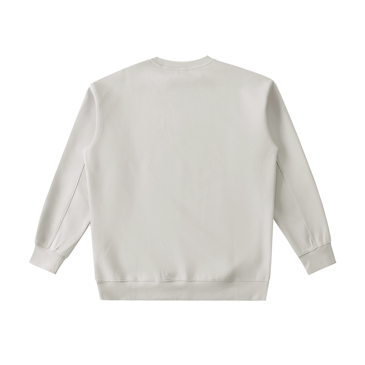Back view of the heavyweight crewneck sweatshirt in off-white