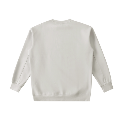Back view of the heavyweight crewneck sweatshirt in off-white