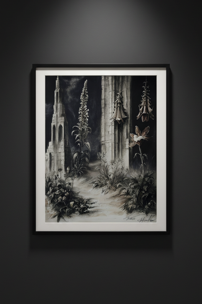 Gothic Garden | Dark Botanical Fine Art Paper Print artwork image