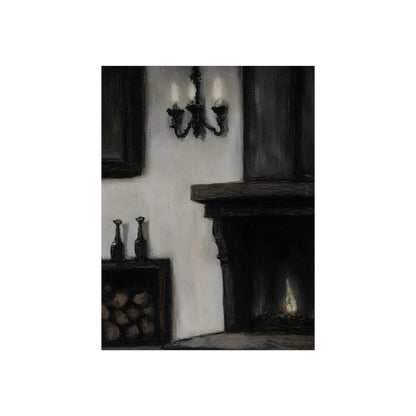 Hearth After Dark gothic interior fine art paper print artwork
