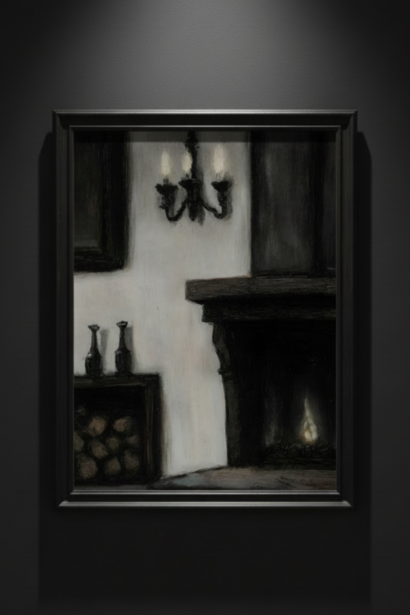 Hearth After Dark | Gothic Interior Fine Art Paper Print artwork image