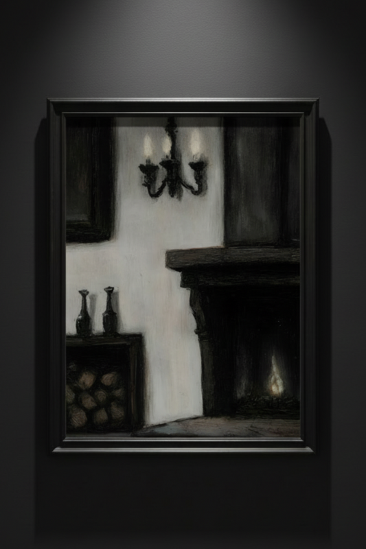 Hearth After Dark | Gothic Interior Fine Art Paper Print artwork image