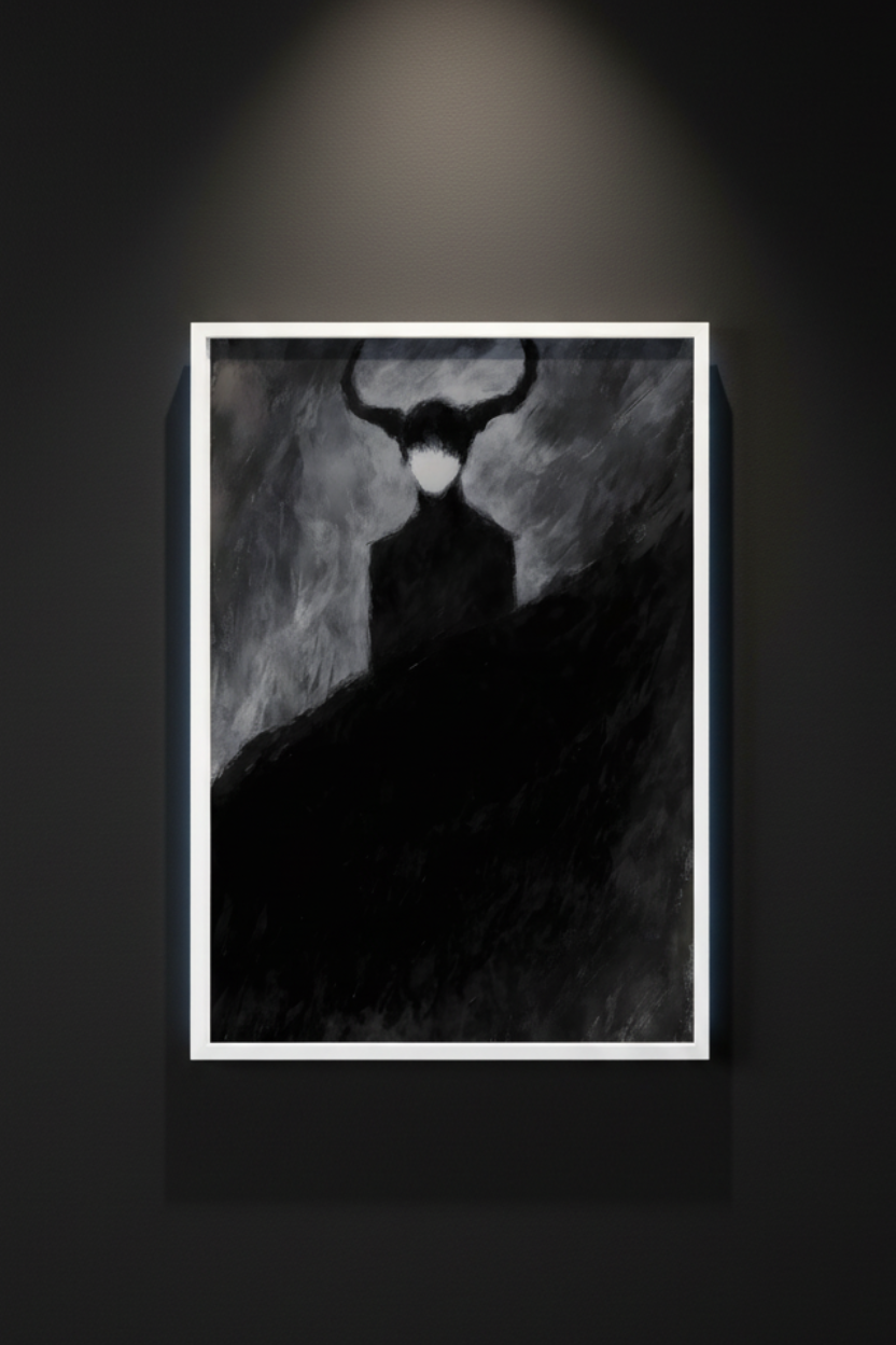 Horned in the Smoke, art print