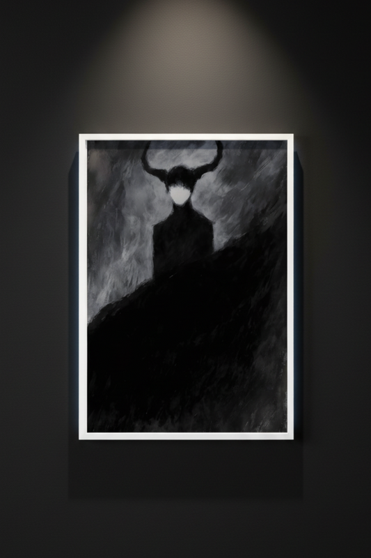 Horned in the Smoke, art print