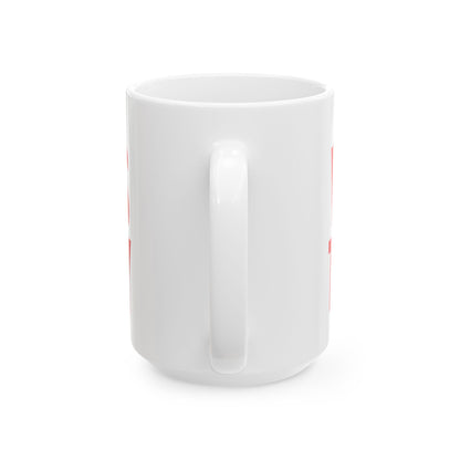Funny coffee mug printed with "I DID EVERYTHING THEY SAID / WHERE IS THE MONEY", 15 oz size, back view showing the handle