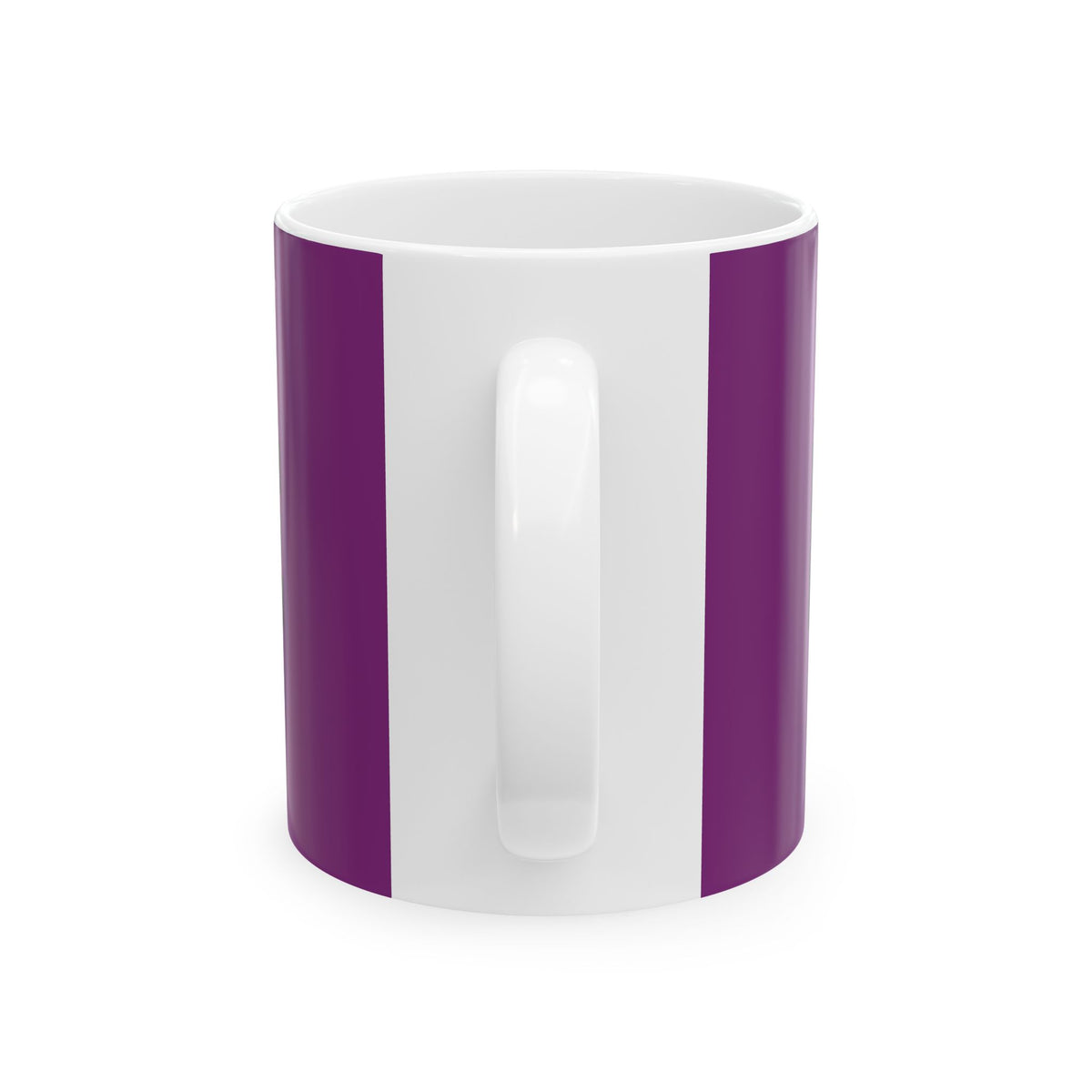 Funny coffee mug printed with "I DO NOT HAVE A BUDGET I HAVE HOPE", back view showing the handle
