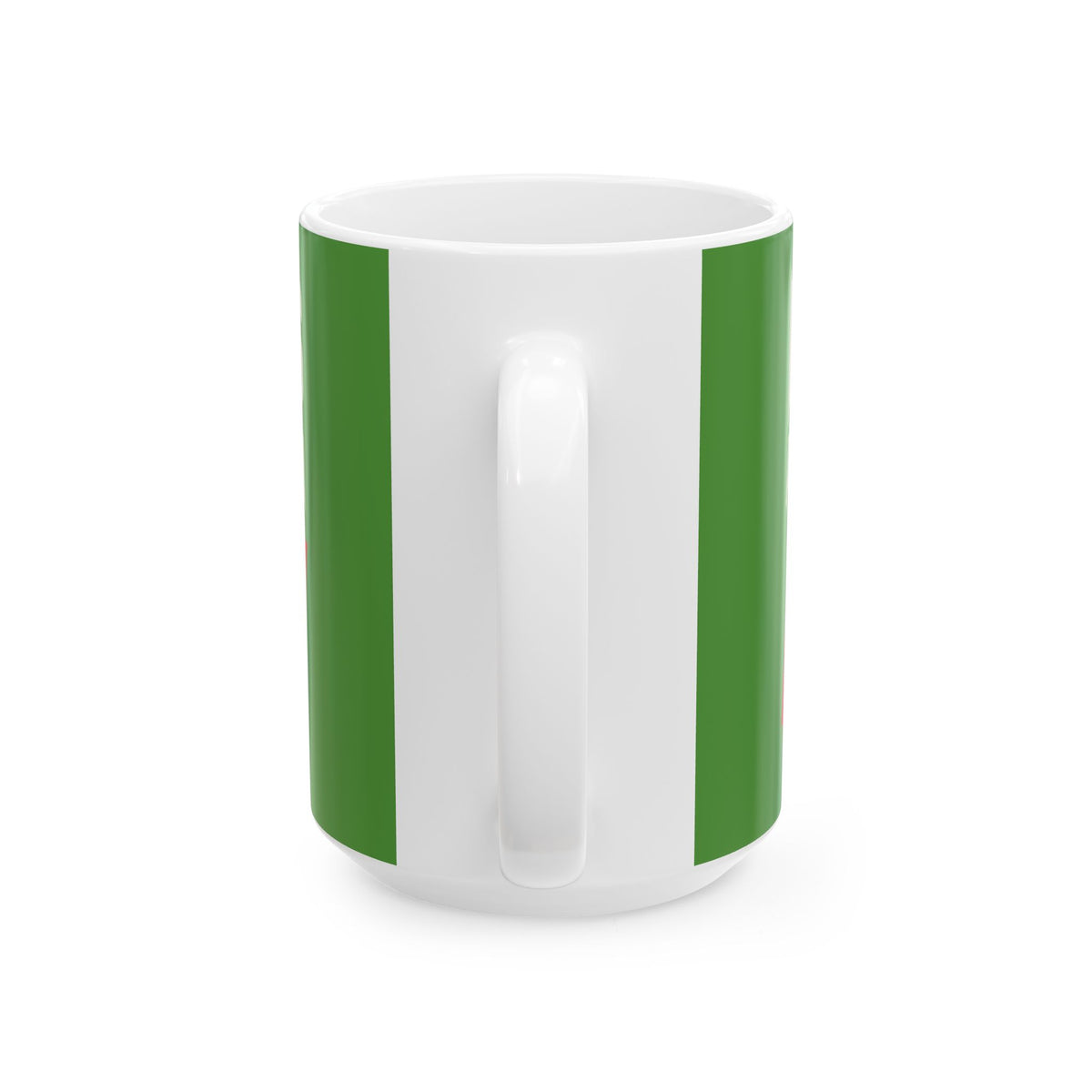 Funny coffee mug printed with "I MADE PLANS AND NOW I REGRET THEM ALREADY", 15 oz size, back view showing the handle