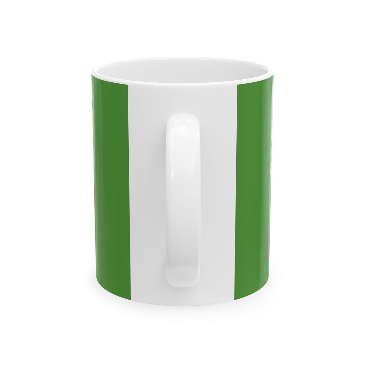 Funny coffee mug printed with "I MADE PLANS AND NOW I REGRET THEM ALREADY", back view showing the handle