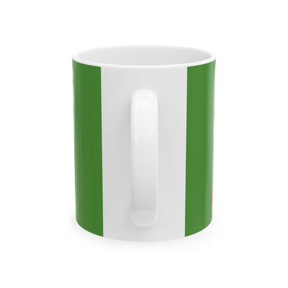 Funny coffee mug printed with "I MADE PLANS AND NOW I REGRET THEM ALREADY", back view showing the handle