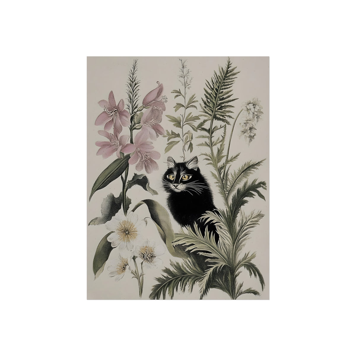 Ink & Ivy | Gothic Floral Fine Art Poster fine art poster mockup displayed in an interior setting.