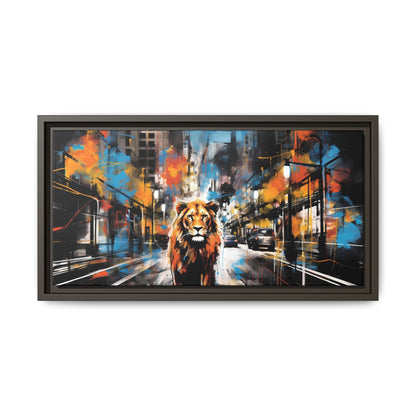 Contemporary lion city wall art framed canvas view