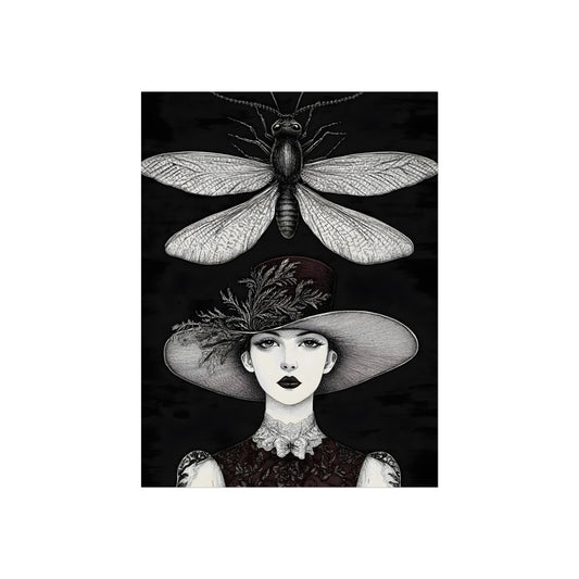 Lady Beneath the Winged Insect, art print, view 2