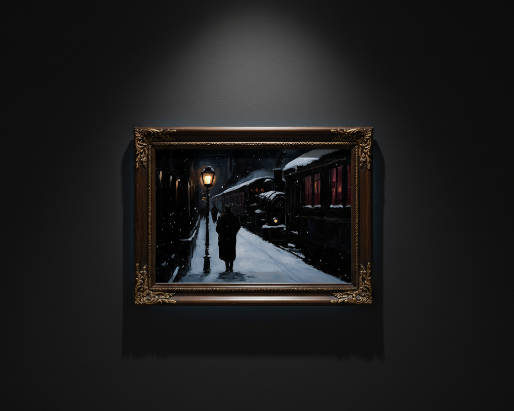Last Train in the Snow, art print