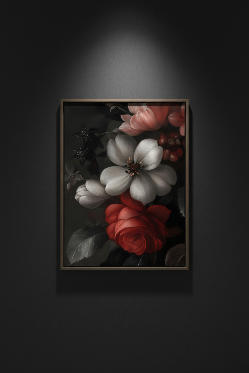 Lily, Rose and Shadow, art print